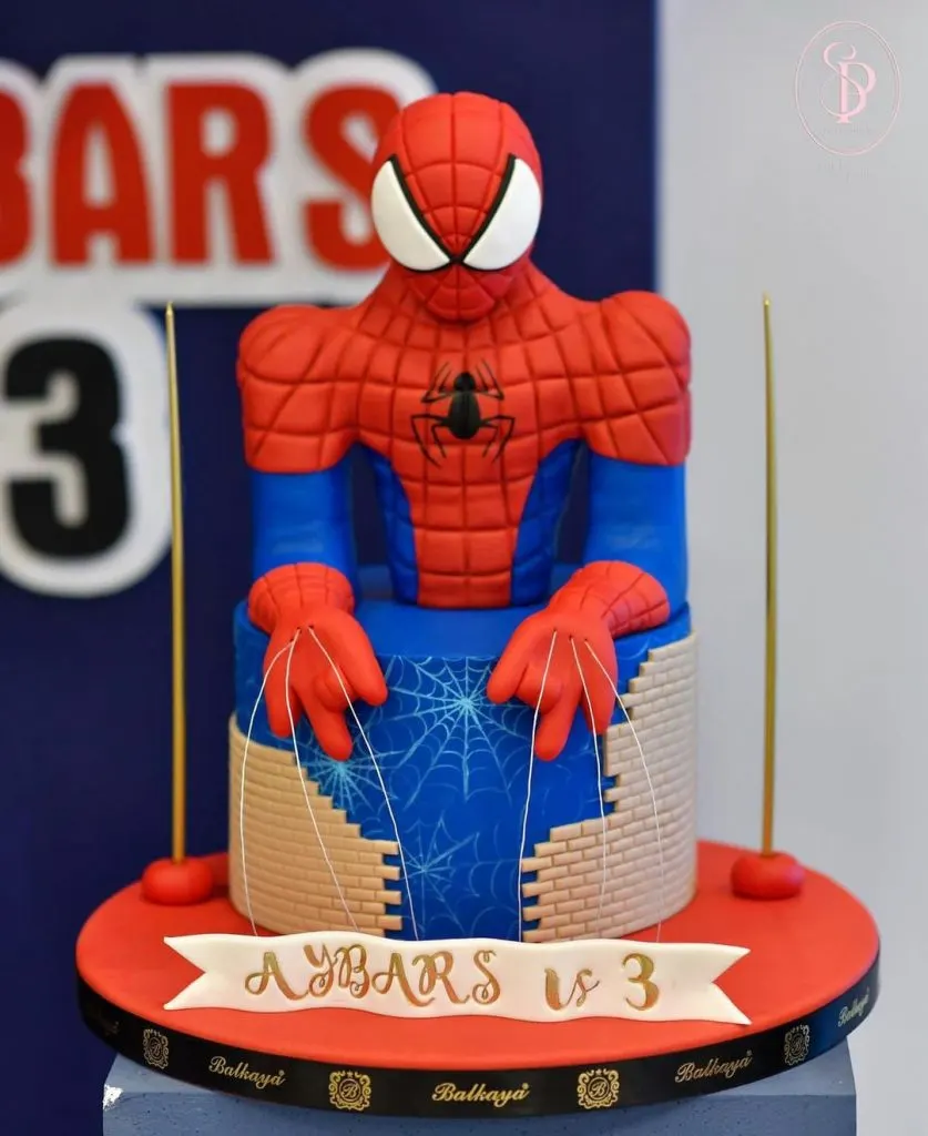Spiderman number 3 cake