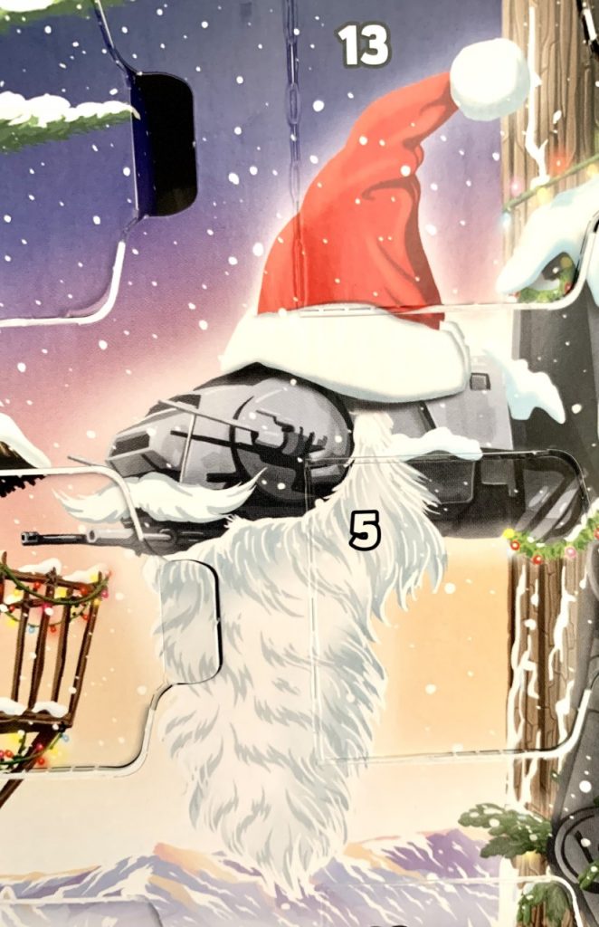 The festive AT-AT from the LEGO Star Wars 2022 Advent Calendar 75340  