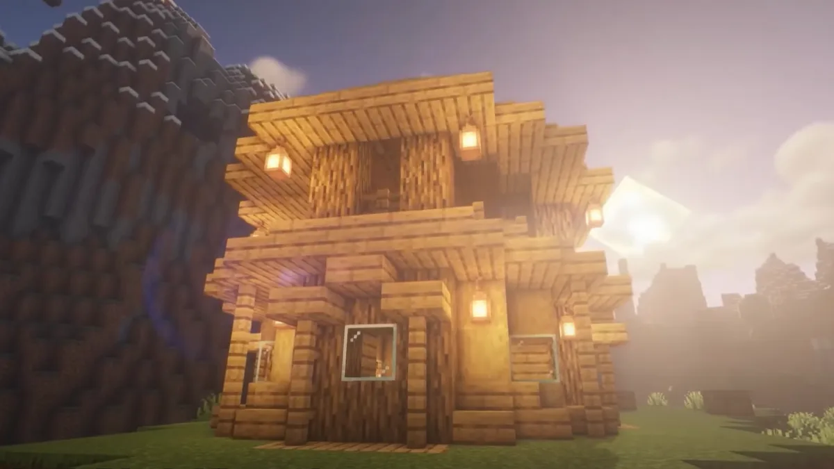 Stripped Oak House in Minecraft