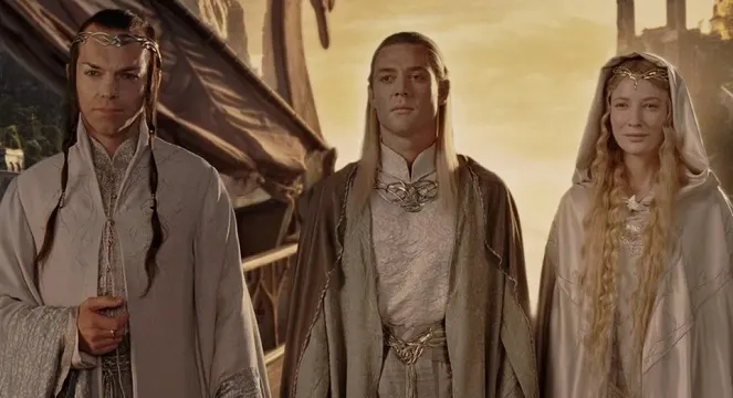 Elves leaving Middle Earth in The Lord of the Rings movie