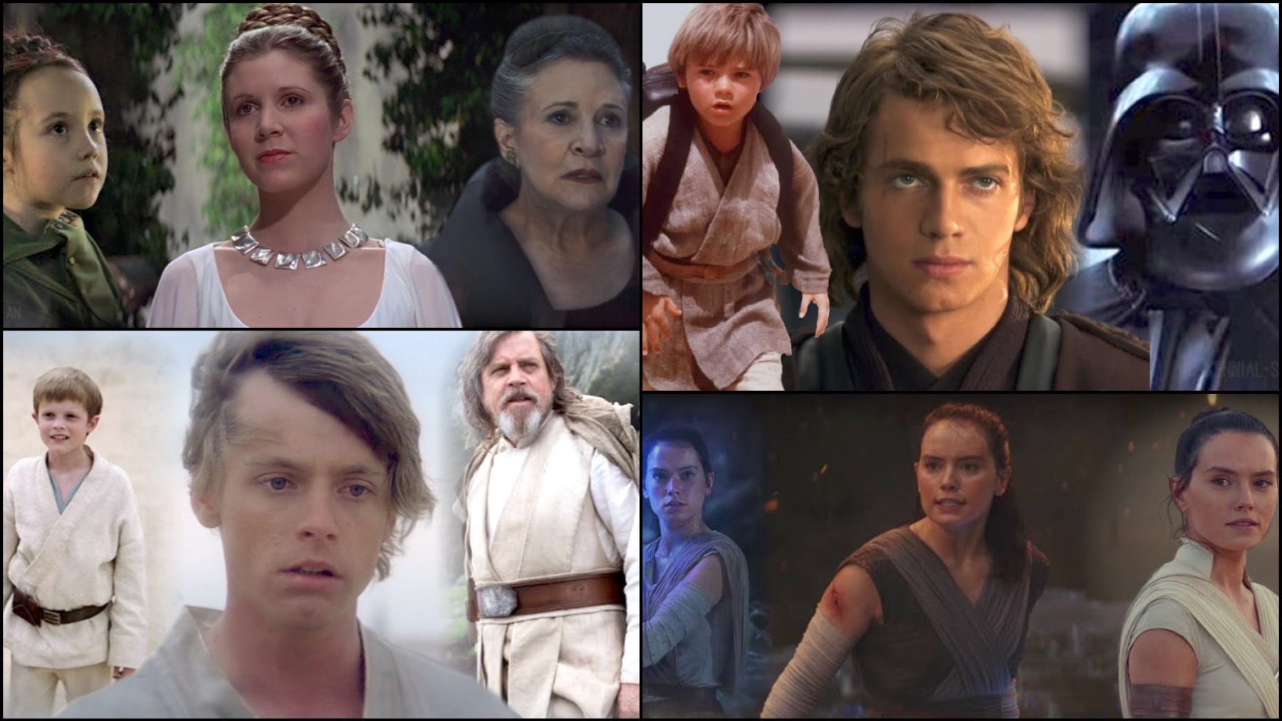 Star Wars characters and different actors