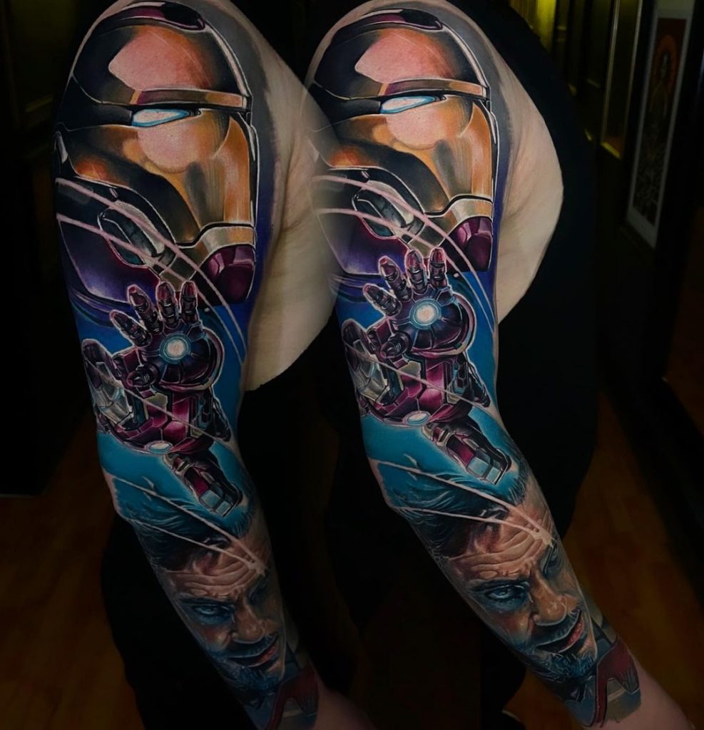 Fully healed marvel leg sleeve in progress Inks Worldfamousink Machine  fkirons Aftercare h2oceanloyalty tattoo tattoos ink  Instagram