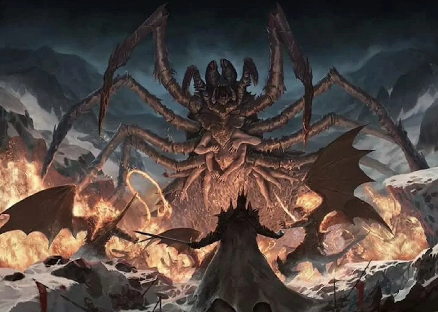 Ungoliant as depicted by illustrators from The Silmarillion by J.R.R. Tolkien