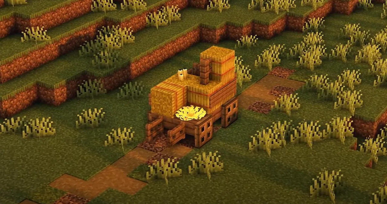 Wagon With Haybales in Minecraft