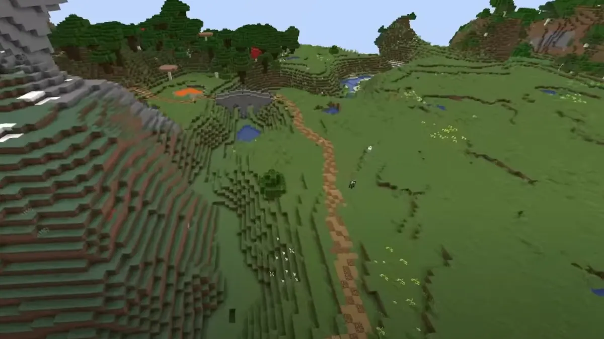 Trail in a Field in Minecraft