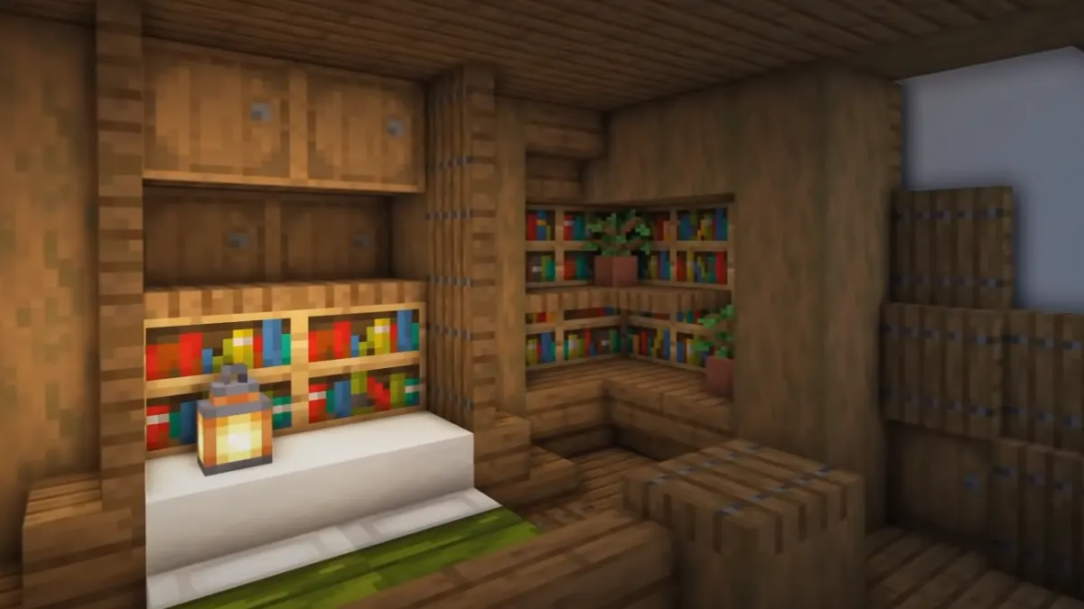 Bookshelves in Minecraft