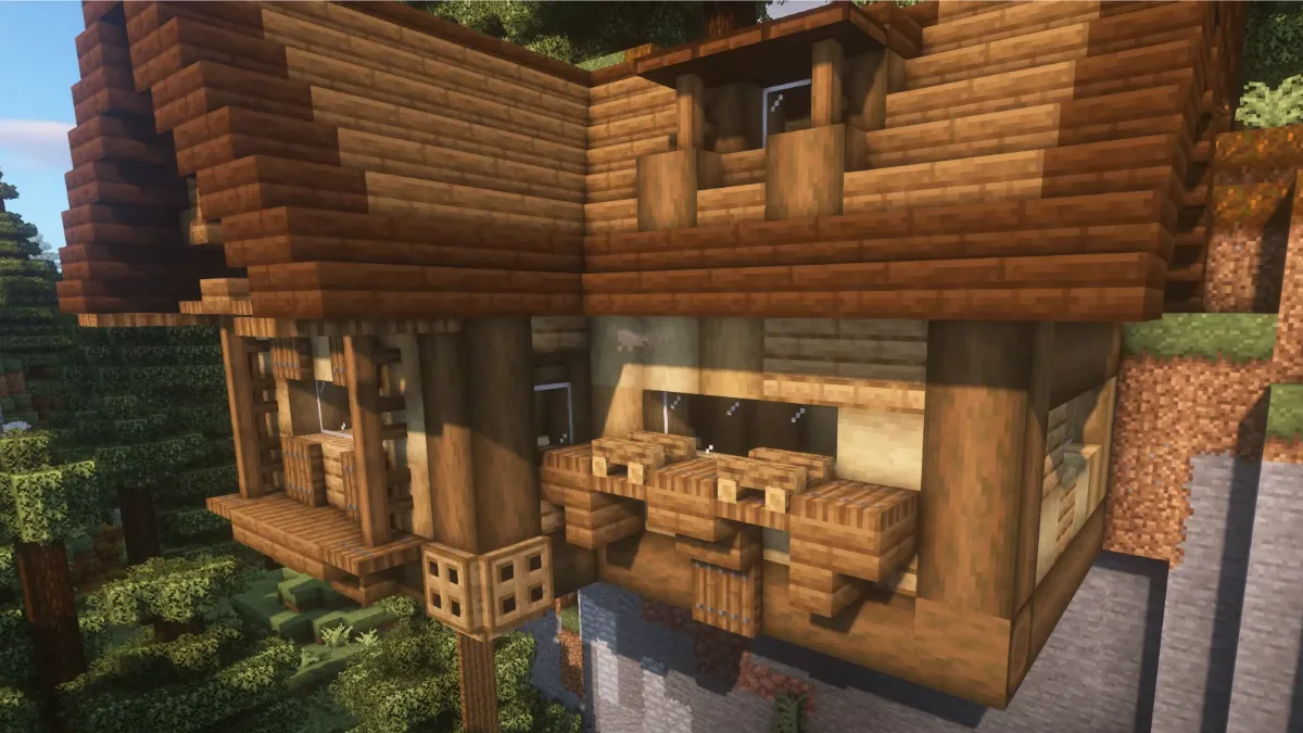 Cliffside Wooden Base in Minecraft