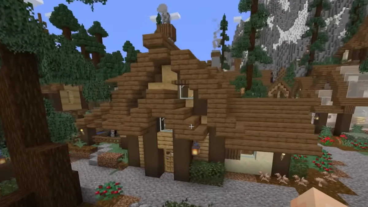 Wooden Cabin Front in Minecraft