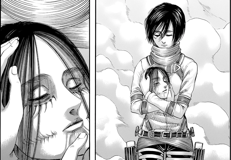 Aot chapter 139 - Mikasa holding Erens lifeless head
