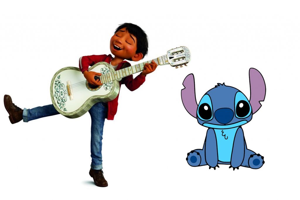 Miguel and Stitch Disney characters