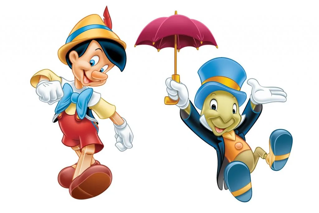 Pinocchio and Jiminy Cricket Disney characters