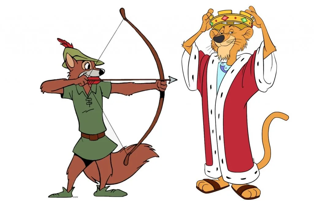 Robin Hood and Prince John Disney Characters