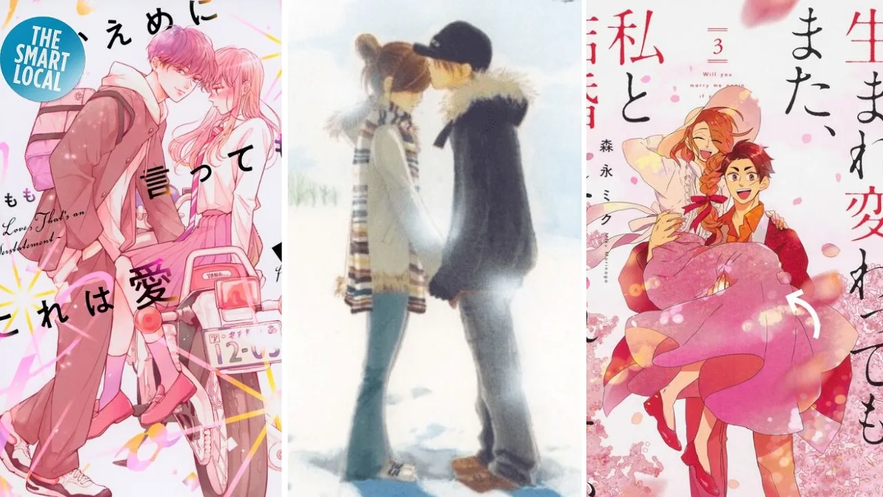 Three romance manga covers