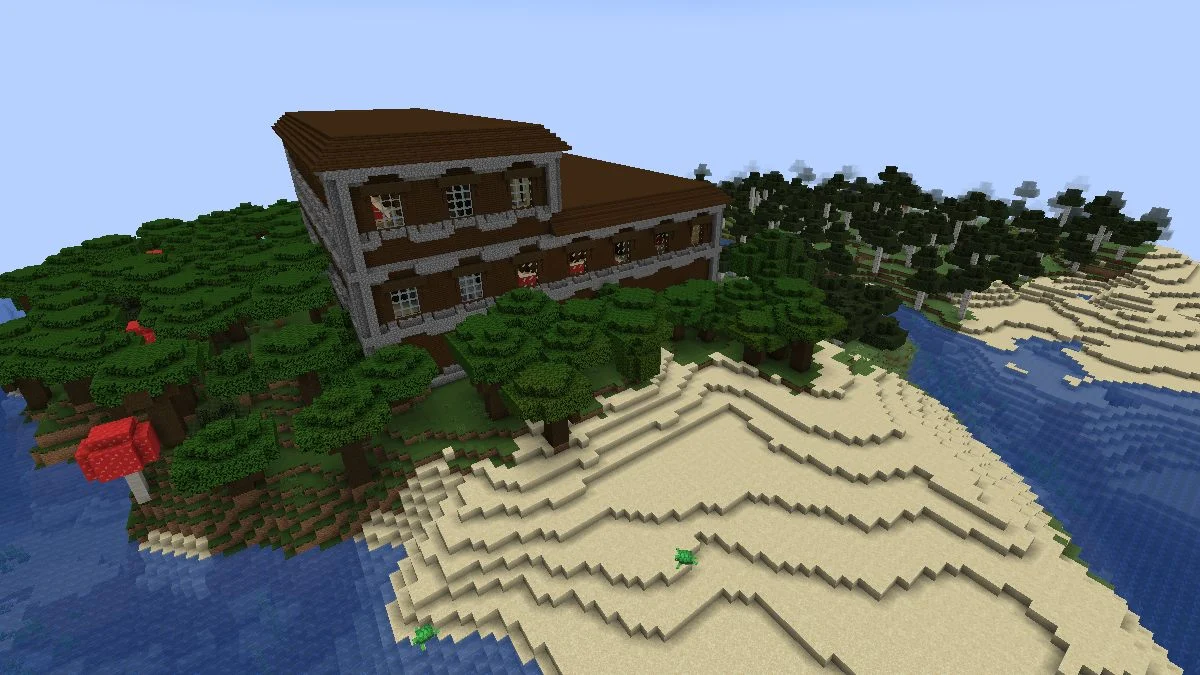 Mansion with a mix of biomes