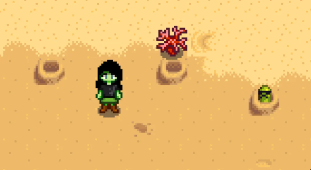 Character Playing Whack a mole Stardew Valley