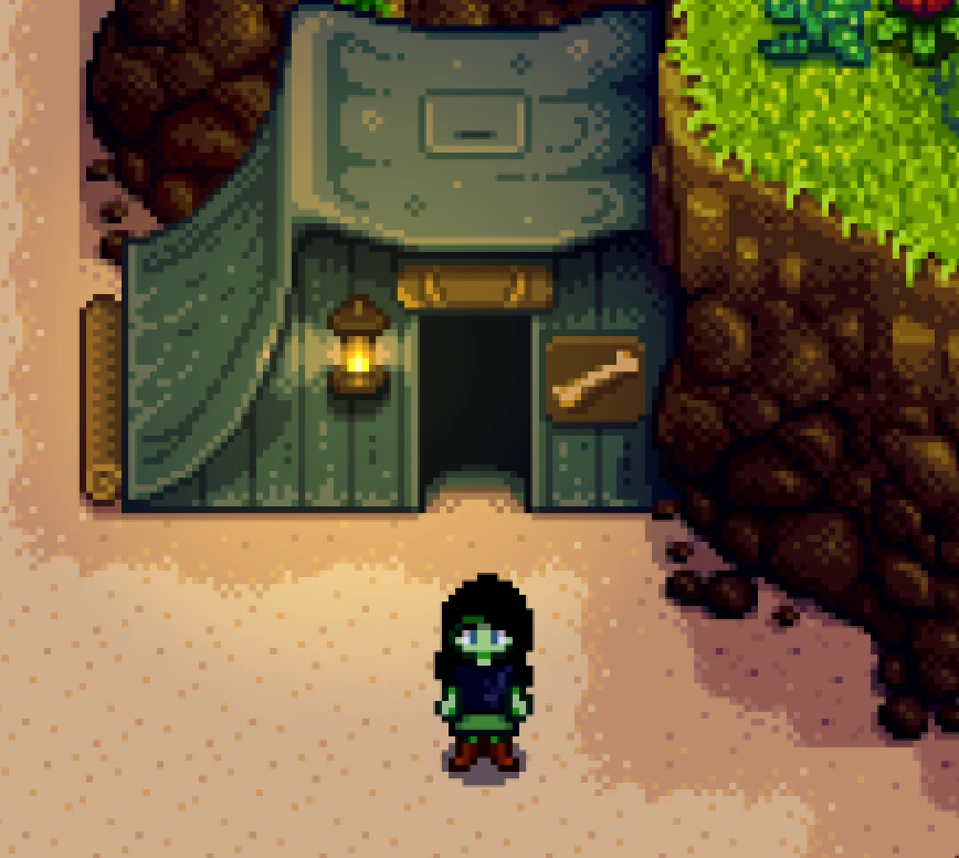 Character outside Quest Site Stardew Valley