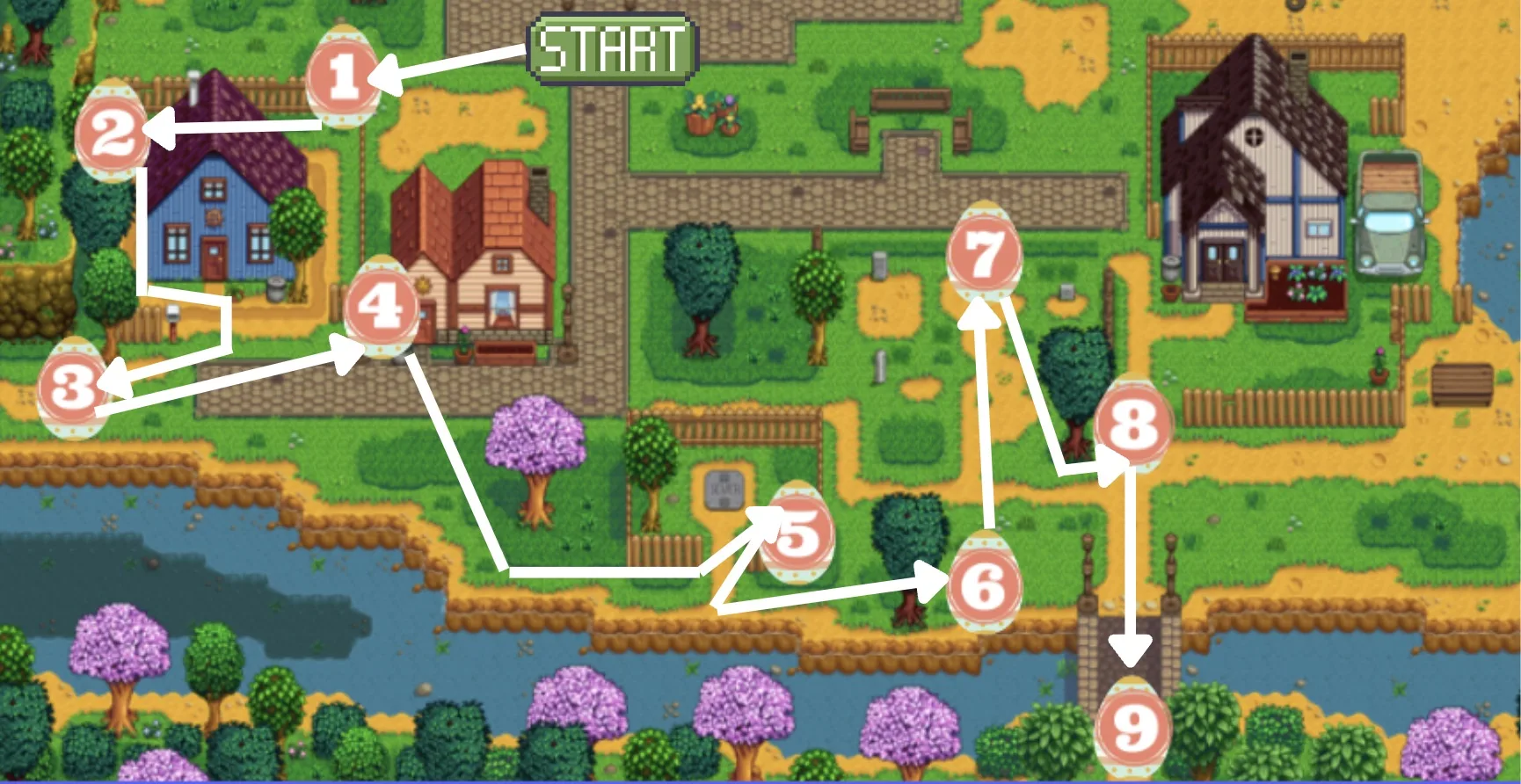 Best Stardew Valley Easter Egg Hunt Route Map 2023