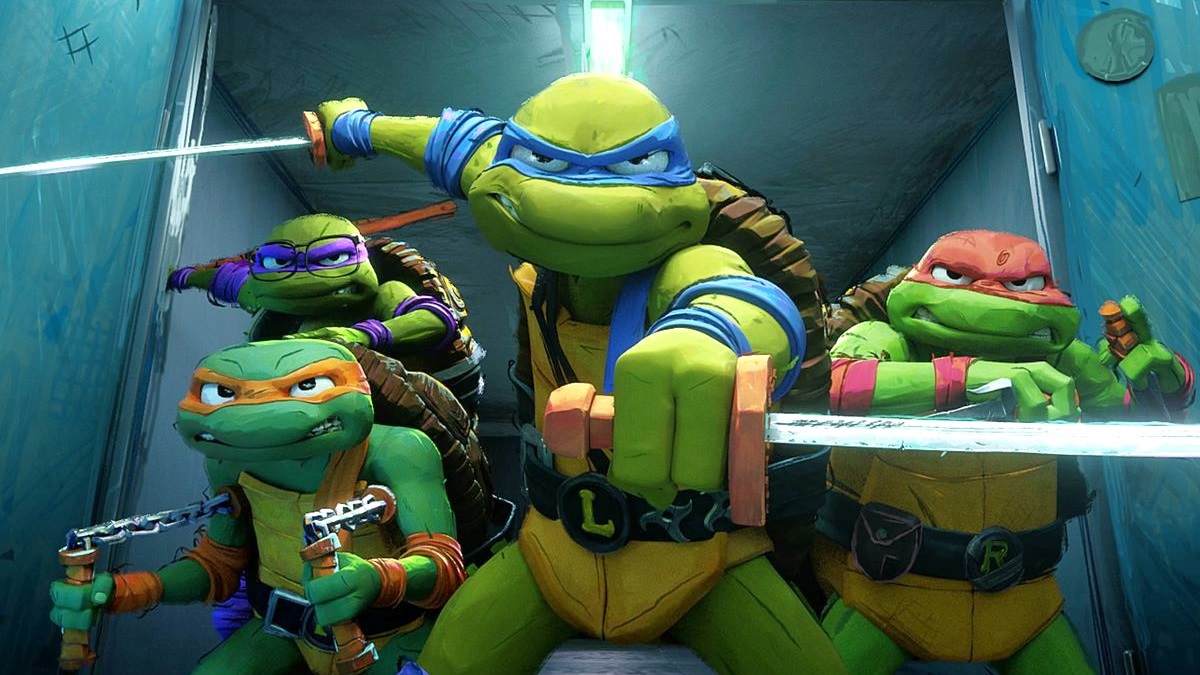 Four Teenage Mutant Ninja Turtles close up