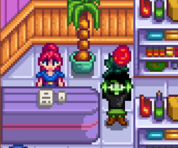 Giving Sandy a Rose in Stardew Valley