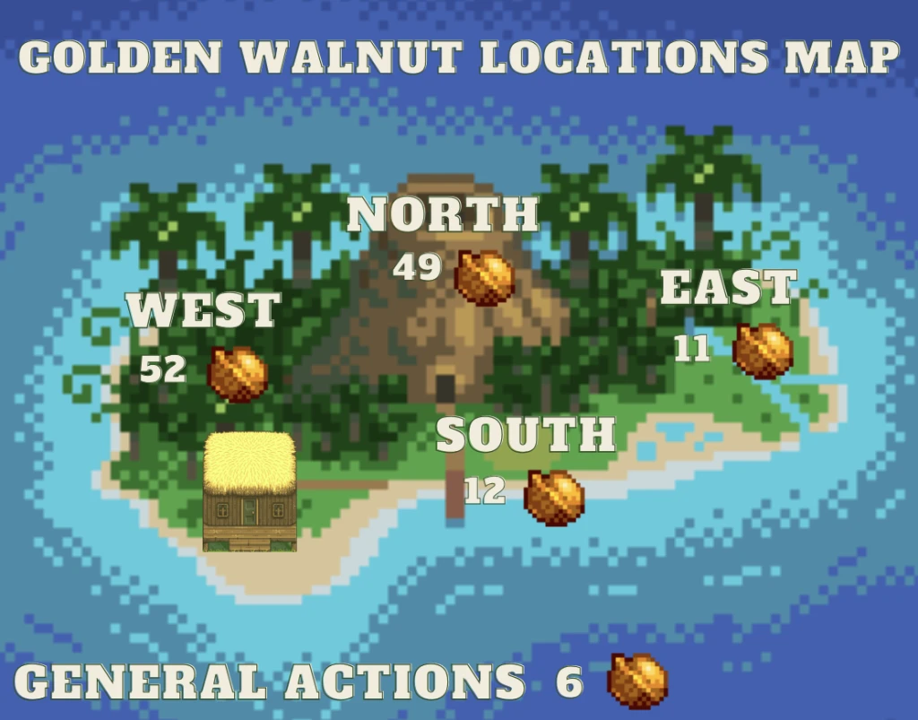 How To Find All 130 Golden Walnuts In Stardew Valley   Golden Walnut Locations Map 1024x803 