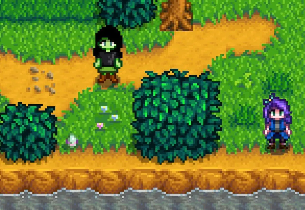 Location of Egg Three in the Stardew Valley Egg Hunt Best Route