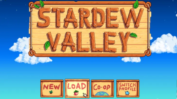 Stardew Valley Opening Screen to Load Game