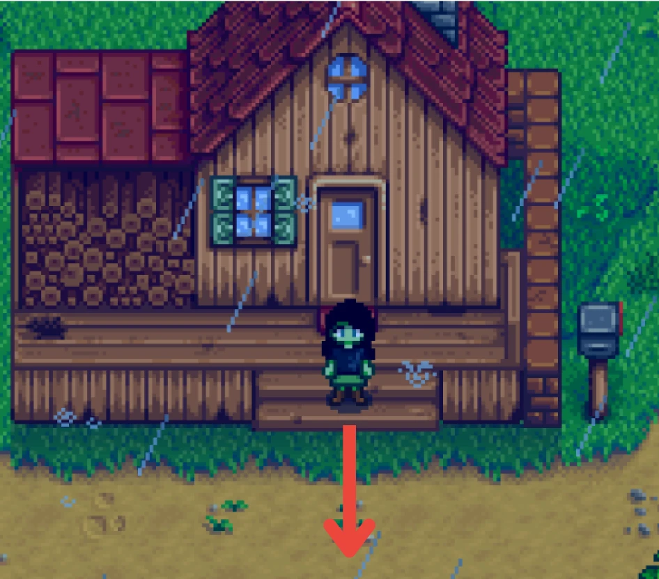 Step 1 of directions leading to Marnie's Ranch in Stardew Valley