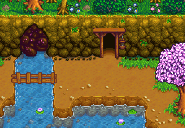 The Mines Location in Mountain Lake Stardew Valley