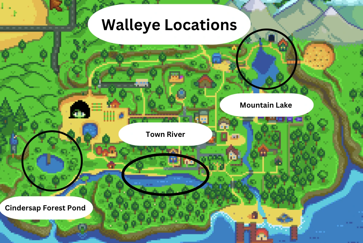 Walleye Locations in Stardew Valley