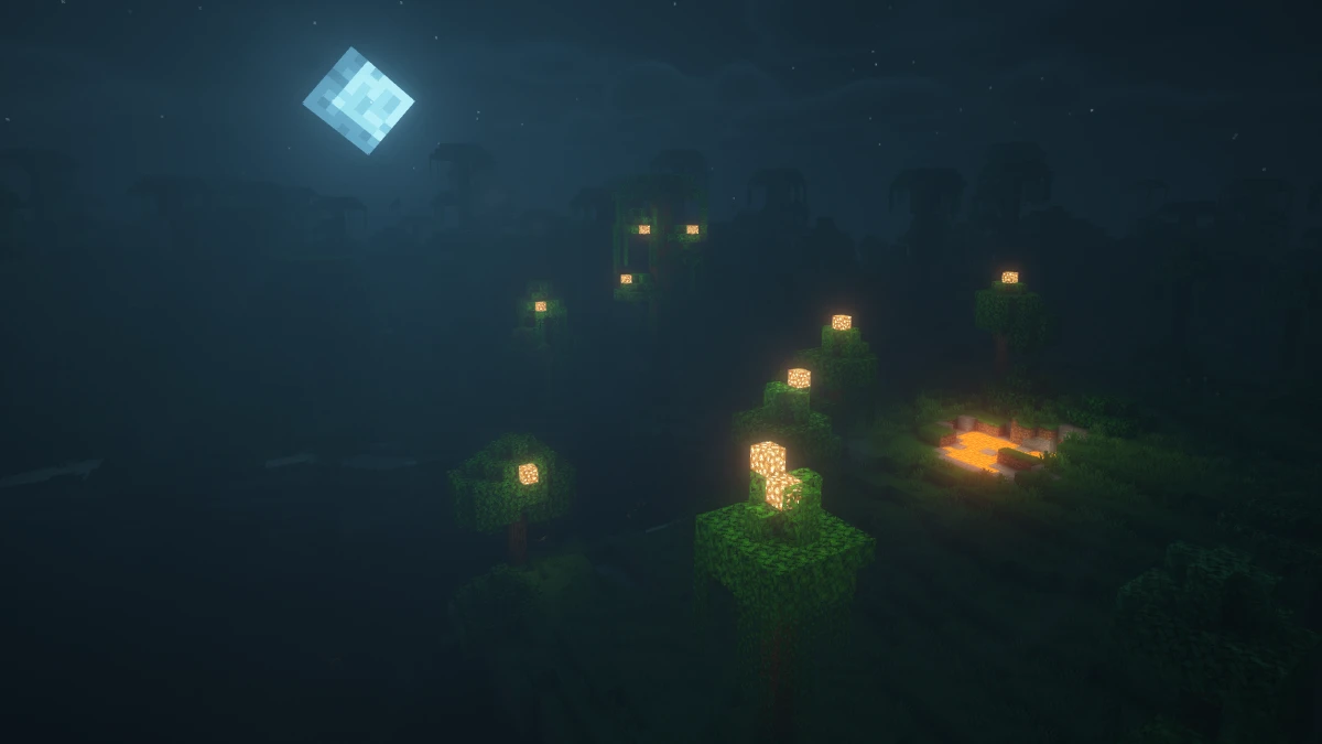 Jungle biome with BSL Shaders (Night)