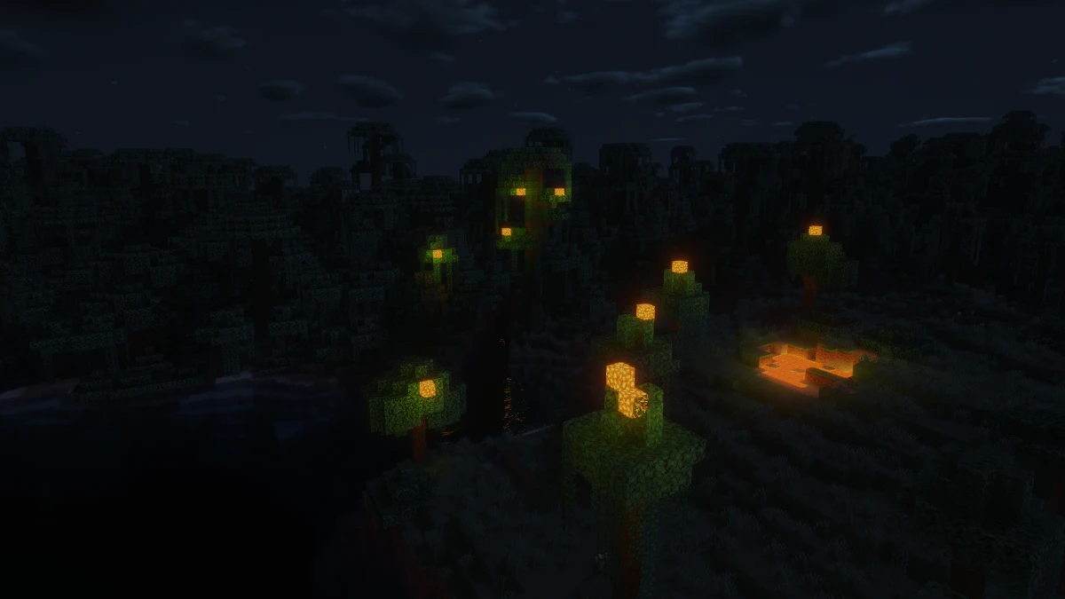 Jungle Biome with Beyond Belief Shaders (Night)