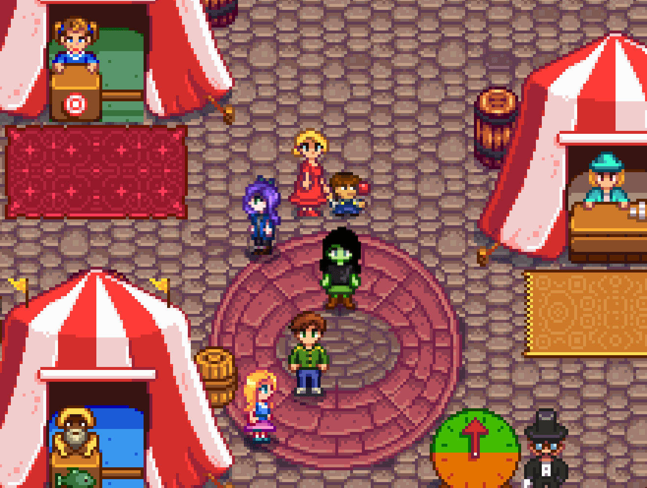Character exploring the stardew valley fair