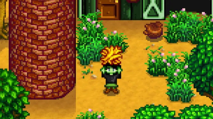 Character holding hay Stardew Valley