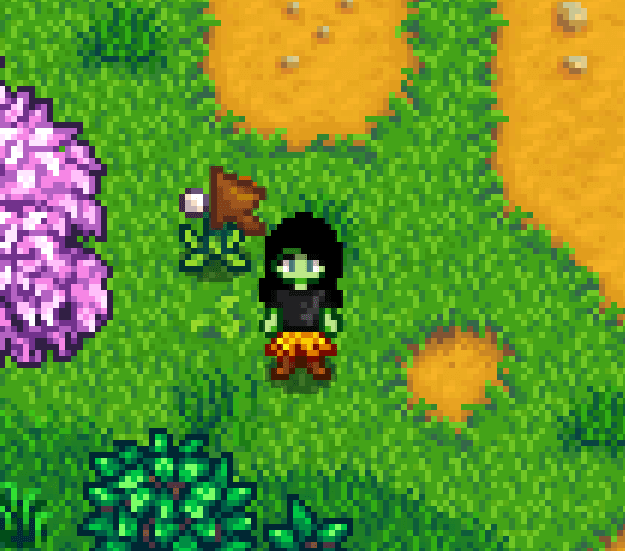 Character in grass skirt Stardew Valley