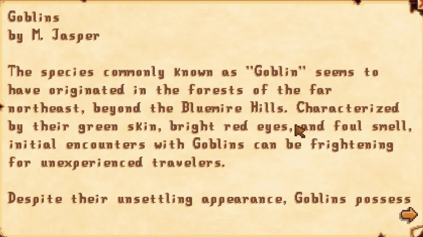 Excerpt from Goblins by M Jasper Stardew Valley