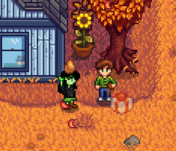 Gifting an egg to Alex Stardew Valley