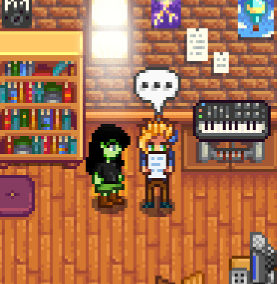 Sam's fourteen heart cut scene, recieving a job offer Stardew valley