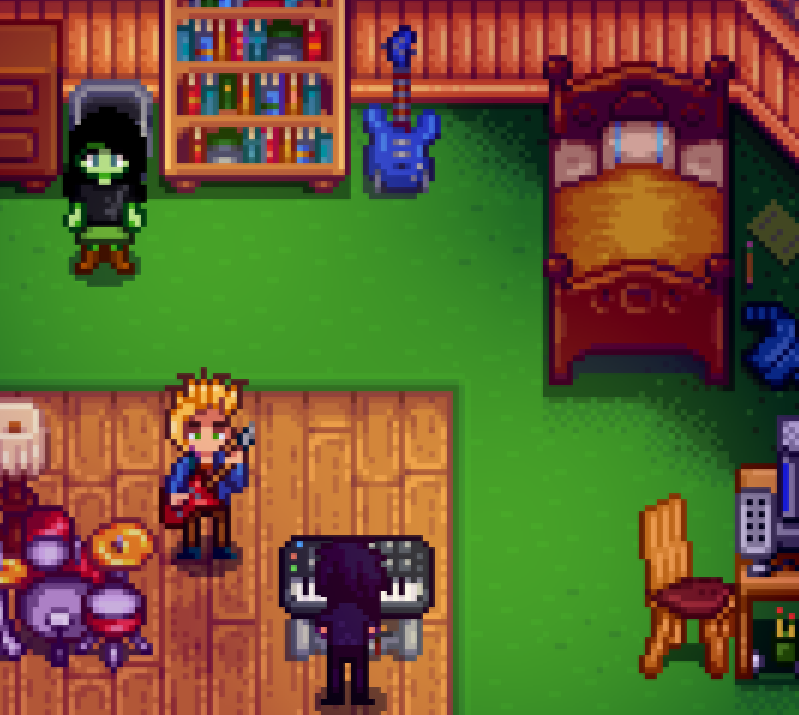 Sam's two heart cutscene, watching his band practice Stardew Valley