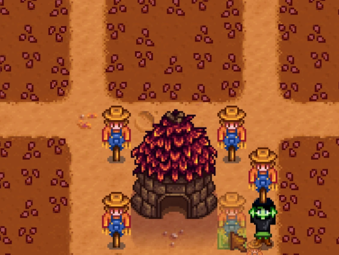 Scarecrow layout for Junimo hut Stardew Valley